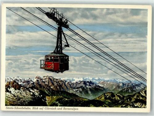 Säntis Foto AK Seilbahn Glärnisch Foto Gross