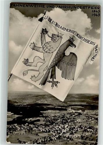 9533 Kirchberg SG Fotomontage AK Fahnenweihe Jahrhundertfeier 1843-1943