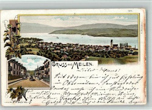 8706 Meilen 1899 BOAKC Lithographie Bahnhofstraße