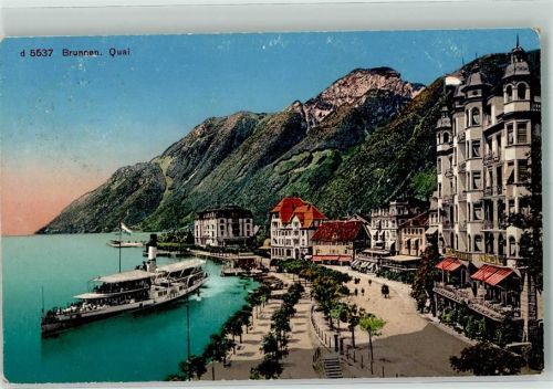 6440 Brunnen 1923 - Raddampfer Quai