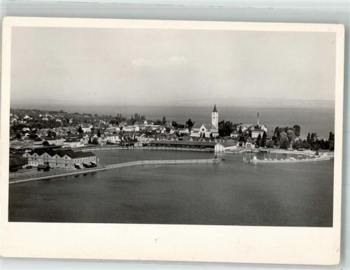 8590 Romanshorn 1958 Foto AK Hafen Kirche