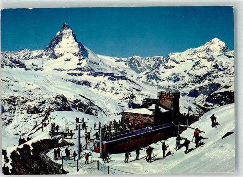 Gornergrat Foto AK Winter Bergbahn Bergstation