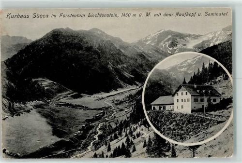 9490 Vaduz - Kurhaus Sücca mit dem Naafkopf u. Saminatal