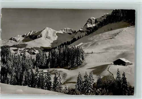 3715 Adelboden BE - Blick vom Rest. Gilbach Bunderspitz Kl. Lohner Nünihorn Winter