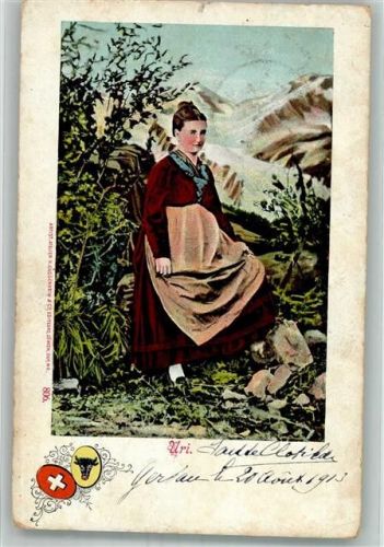 6442 Gersau 1913 Foto AK Tracht Uri