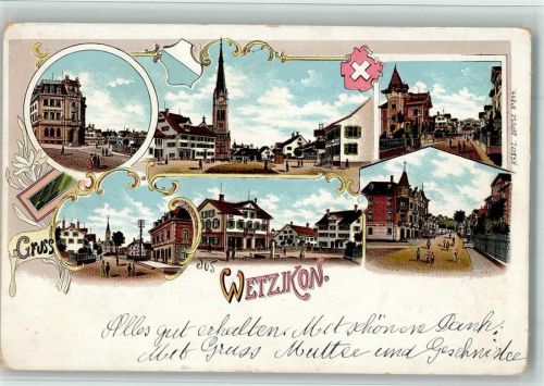 8620 Wetzikon ZH 1904 BOAKC Lithographie