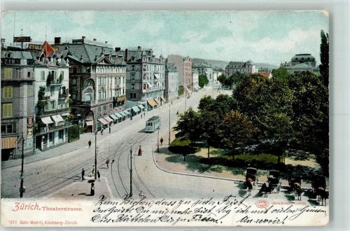 8000 Zürich 1904 - Theaterstraße Straßenbahn