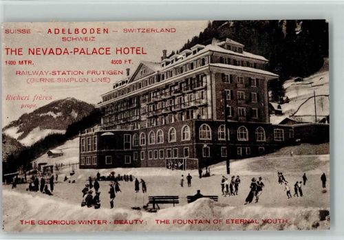 3715 Adelboden BE - Nevada-Palace-Hotel Winter Schlittschuhläufer