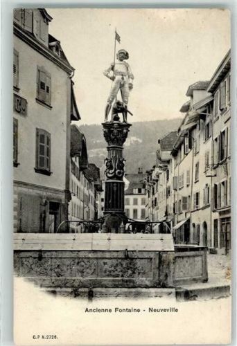 2520 La Neuveville 1909 - Ancienne Fontaine
