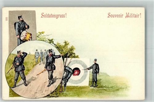 Soldaten bei Feldübungen Militär Schweiz Künstlerkarte