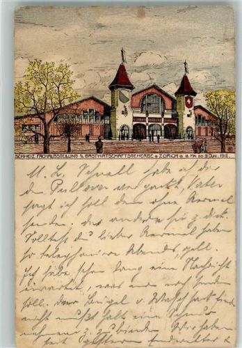 8000 Zürich Künstlersteindruck Schweiz. Fachausstellung Gastwirtschaftsgewerbe Juni 1912