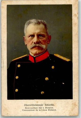 Schwyz Portrait Oberstdivisionär Schießle Ort lt. Stempel Militär Schweiz 1916