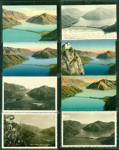 6900 Lugano Kleinposten bis 20 Seedamm von Melide Lot mit 8 AK, 1903-1942; überwiegend gute Erhaltung, teils gelaufen