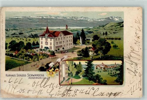 6313 Menzingen 1906 Gebrauchsspuren Kurhaus Schloss Schwandegg