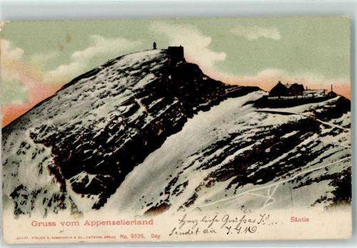 9050 Appenzell 1907 Lithographie Säntis