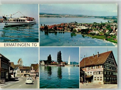 8272 Ermatingen Foto AK Motorschiff Kreuzlingen Hafen