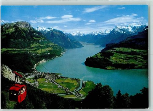 6440 Brunnen - Luftseilbahn Brunnen - Urmiberg Ausblick vom Urmiberg auf Vierwaldstättersee Brunnen Frohnalpstock Urner Alpen