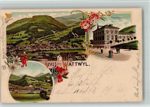 9630 Wattwil 1902 BOAKC Lithographie Webschulgebäude Verlag Künzli Nr 1109