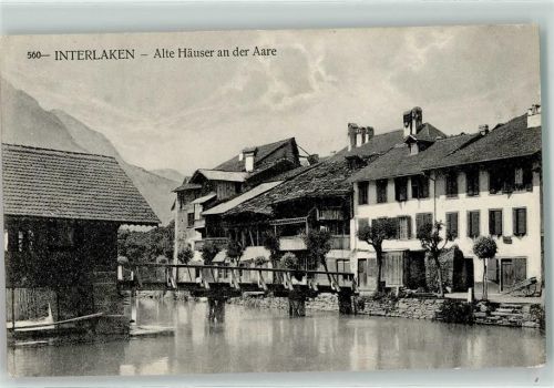 3800 Interlaken - Alte Häuser an der Aare