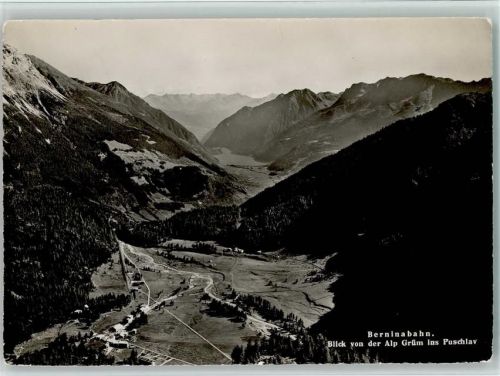 7710 Alp Grüm - Berninabahn Blick von der Alp Grüm ins Puschlav