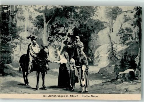 6460 Altdorf UR Foto AK Tell-Aufführung Hohle Gasse
