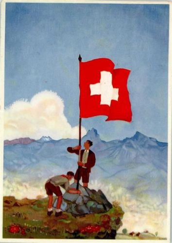 Für Notleidende Mütter Spendenkarte Bundesfeier / Pro Patria Schweiz 1939 Gebrauchsspuren