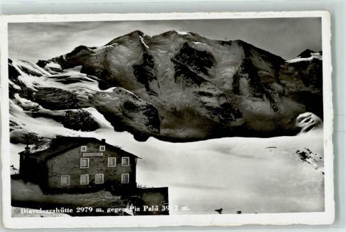 Diavolezza 1938 - Diavolezzahütte gegen Piz Palü