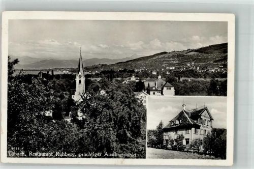 9327 Tübach 1930 Foto AK Gasthaus Ruhberg Kirche