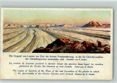 6000 Luzern Lucerne - Gegend von Luzern Gletschergarten Gemälde E.Hodel