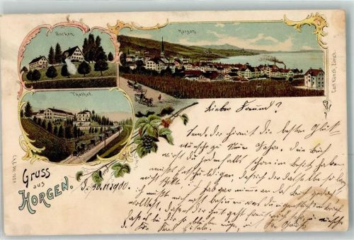 8810 Horgen 1900 Lithographie Bocken Thalhof Verlag Künzli Nr 1059