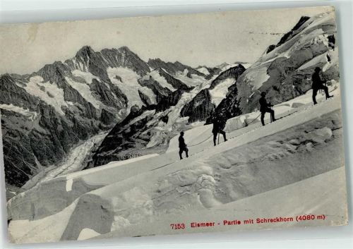 Eismeer Jungfraubahn 1909 - Bergsteigerseilschaft