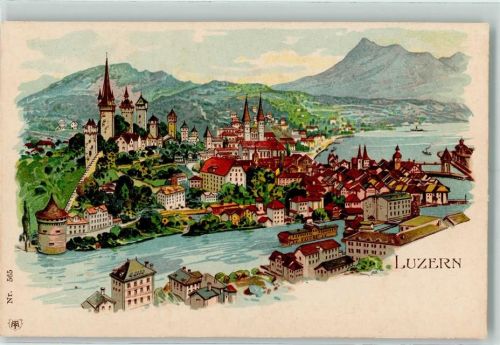 6000 Luzern Lucerne Künstlerkarte