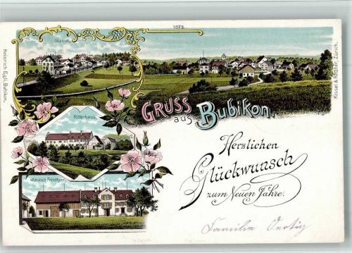 8608 Bubikon BOAKC Bahnhof Ritterhaus Anstalt Friedheim Lithographie