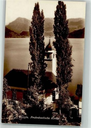 6353 Weggis Foto AK Protestantische Kirche