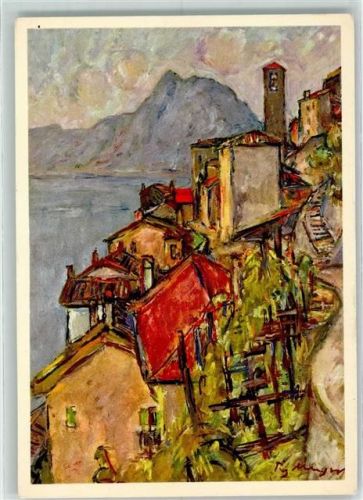 6978 Gandria Künstlerkarte Gandria gruppo di case sign Fritz Meijer