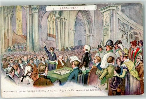 1000 Lausanne Losanna Gebrauchsspuren Assermentation du Grand Conseil a la Cathedrale