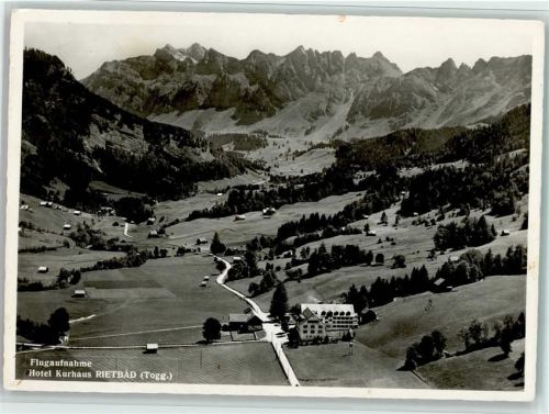 9651 Rietbad Ennetbühl - Hotel Kurfirsten Rietbad Flugaufnahme Blick zum Säntis