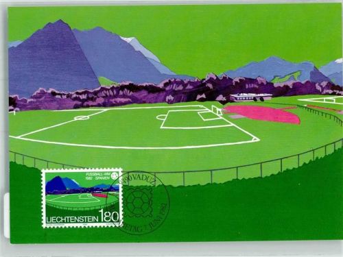 9490 Vaduz FOTO KEINE AK Stadion Sondermarken Fussball WM 1982