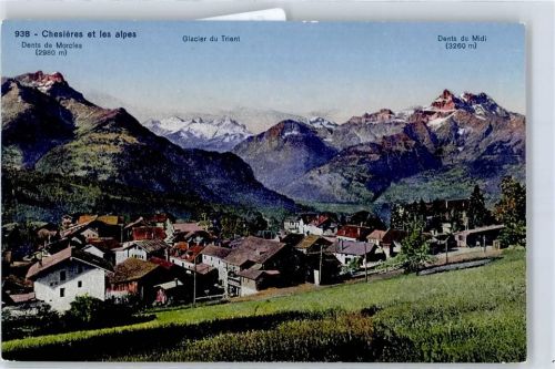 1885 Chesières - Dents du Morcles Glacier du Trient Dents du Midi