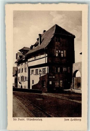 4000 Basel Bâle - alt Basel Münsterplatz zum Lochberg Künstlerserie einmalige Ausgabe in Kupferdruck