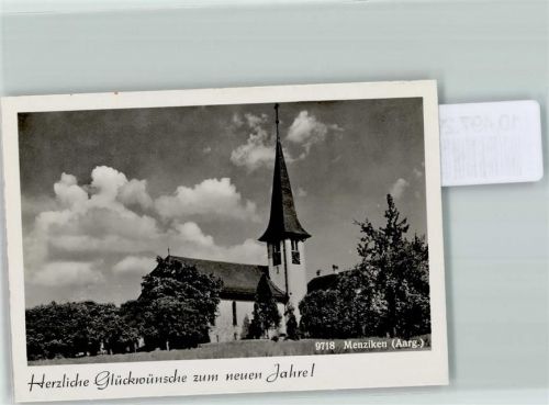 5737 Menziken 1939 FOTO KEINE AK Kirche Neujahr Foto 10cm x 7cm, rückseitig Haftspuren