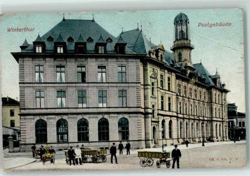 8400 Winterthur Gebrauchsspuren Postgebäude Bollerwagen