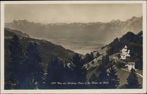um 1930 - Schweiz, Vue sur Sonloup, Caux et les Dents du Midi,Phototypie Co.