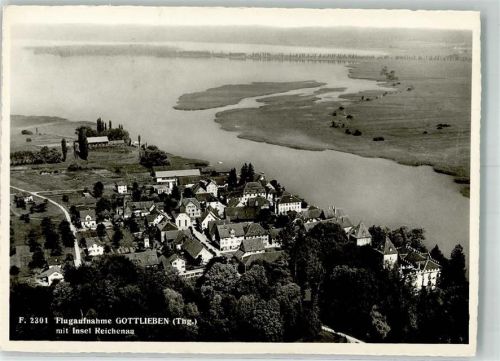 8274 Gottlieben 1962 Gebrauchsspuren Fliegeraufnahme Insel Reichenau