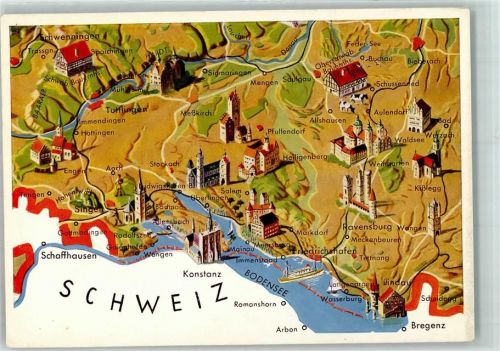 8590 Romanshorn - Karte Sehenswürdigkeiten Deutschland von der Schweizer Seite