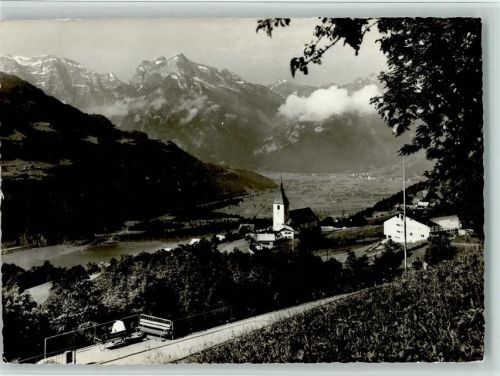 8873 Amden - Kurort Amden mit Walensee Linthebene und Glarneralpen