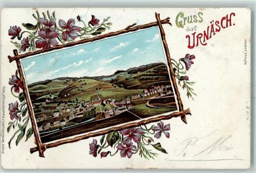 9107 Urnäsch 1902 Gebrauchsspuren Passepartout Veilchen Lithographie