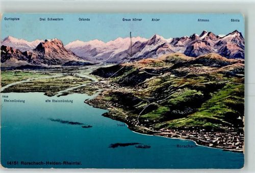 9400 Rorschach 1916 - Heiden Rheintal Stempel Hotel Kurhaus Walzenhausen
