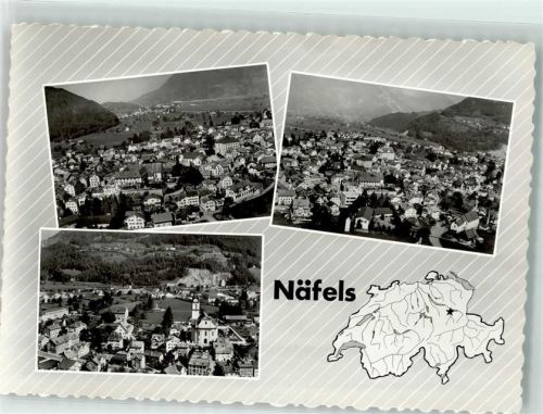 8752 Näfels Foto AK Fliegeraufnahme
