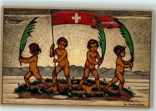 4000 Basel Bâle Ganzsache sign. Mankwalden Bundesfeuer 1916